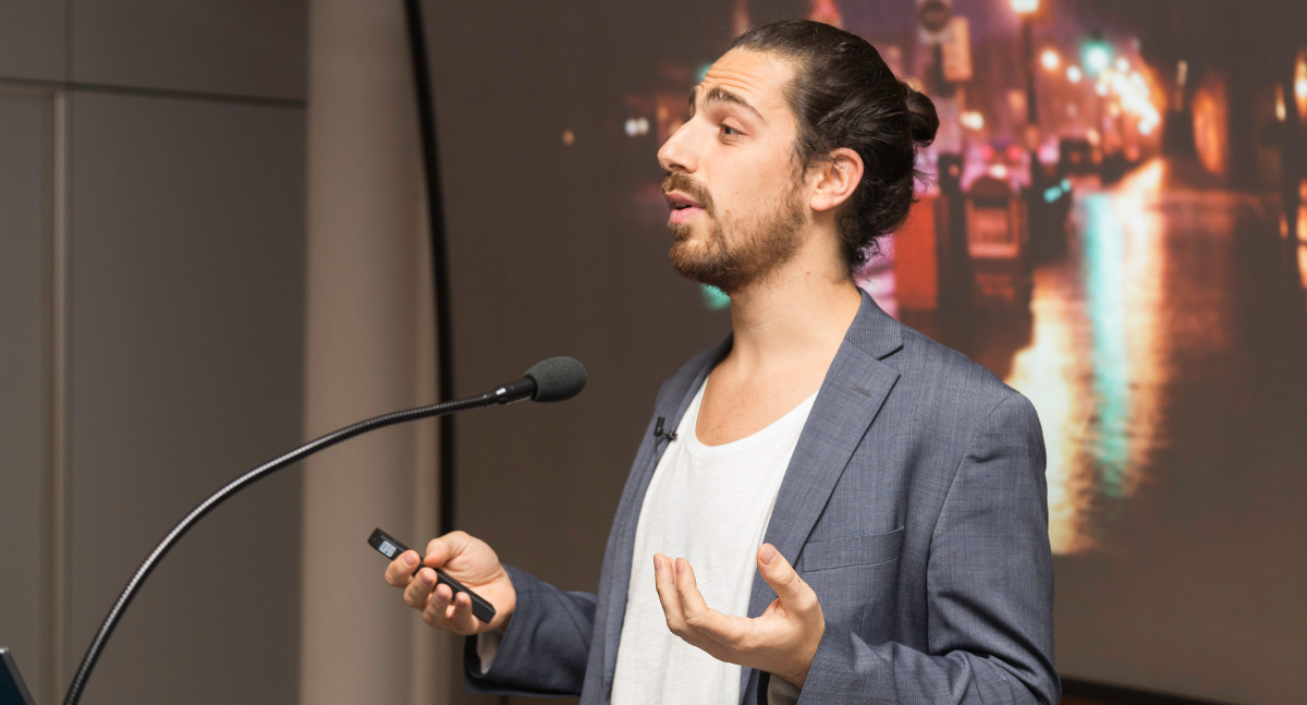 Photo of Daniel G. Siegel speaking