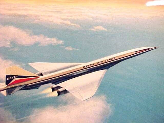 Illustration of a 2707 supersonic jet