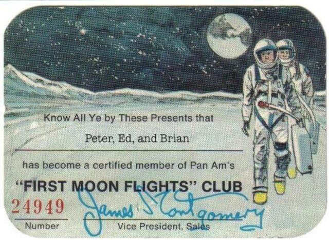 Photo of a First Moon Flights Members Card