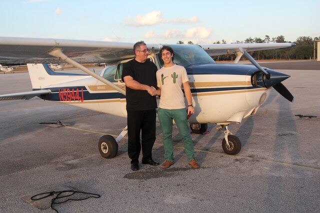 Photo of Daniel after passing his checkride