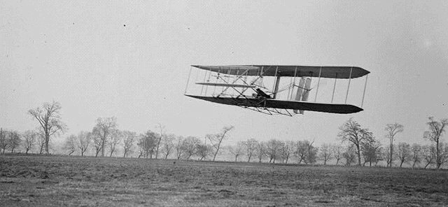 Photo of the Wright Brothers flying